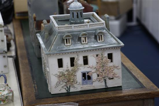 Kenneth and Ann Clark - stoneware models of houses and street settings c.1983, manor house 40cm x 36cm